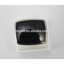 women and men wear big stone finger ring design 316L stainless steel square black coral ring